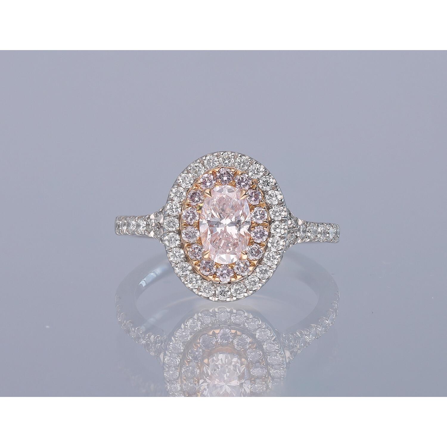 Natürlicher Pink Diamond Cluster Ring Damen im Angebot