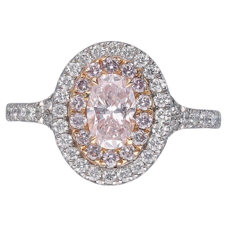 Natural Pink Diamond Cluster Ring