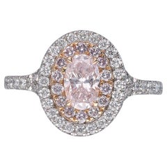 Bague à grappes de diamants roses naturels