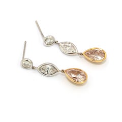 Natural Pink Diamond Drop Earrings