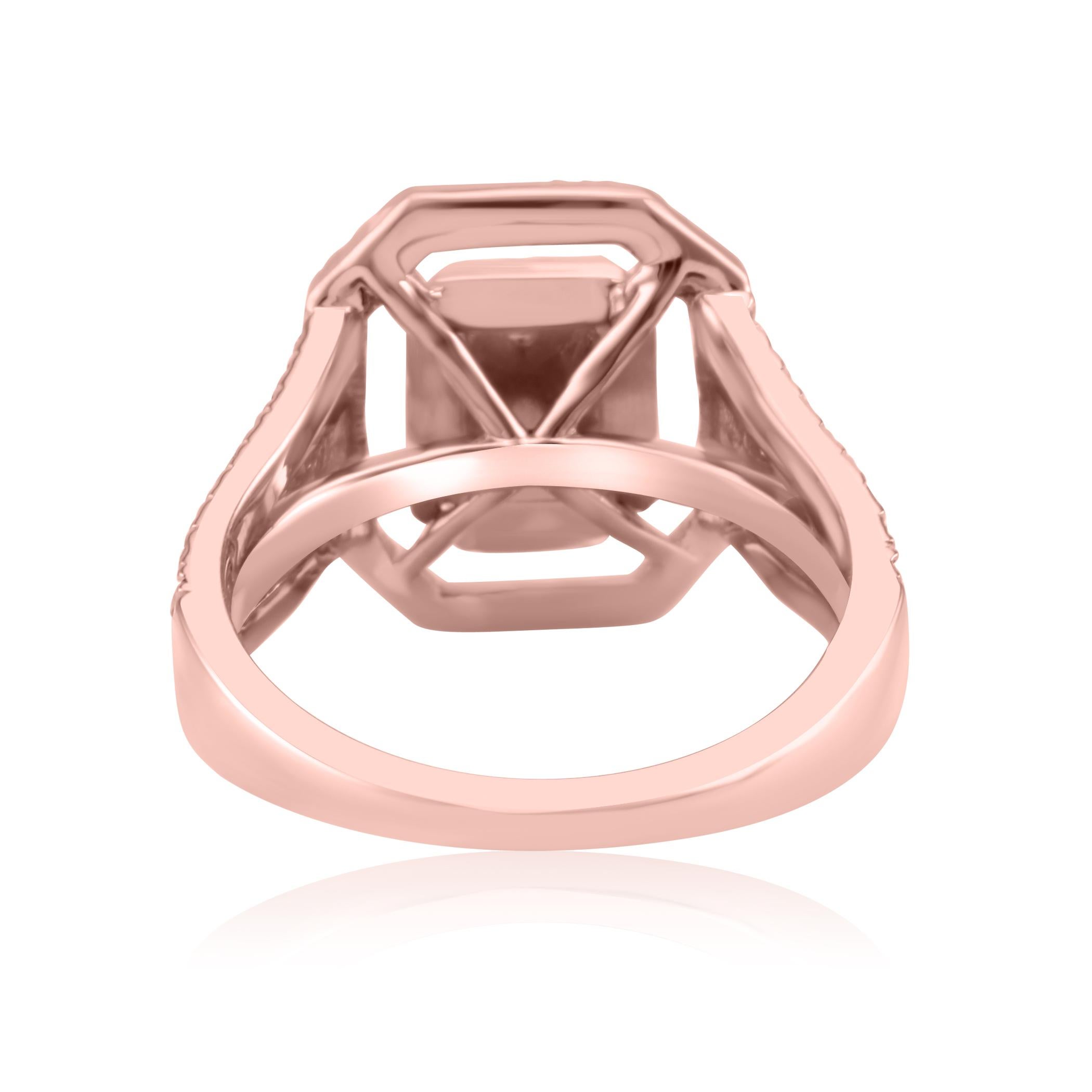 Natural Pink Diamond Rose Gold Fashion Cocktail Right Hand Ring In New Condition In NEW YORK, NY