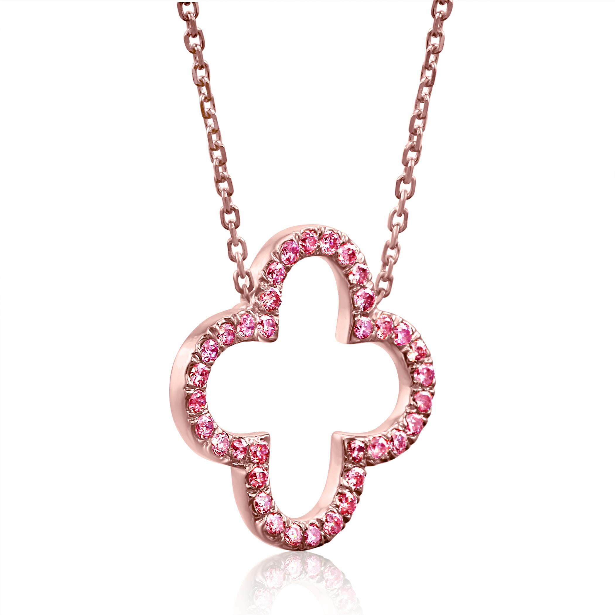 Stunning Natural Fancy Pink Diamonds Rounds SI Clarity 0.40 Carat set in 14K Rose Gold Pendant Necklace.

Made in USA

Also available in White Gold and Yellow Gold with white and Yellow Diamonds