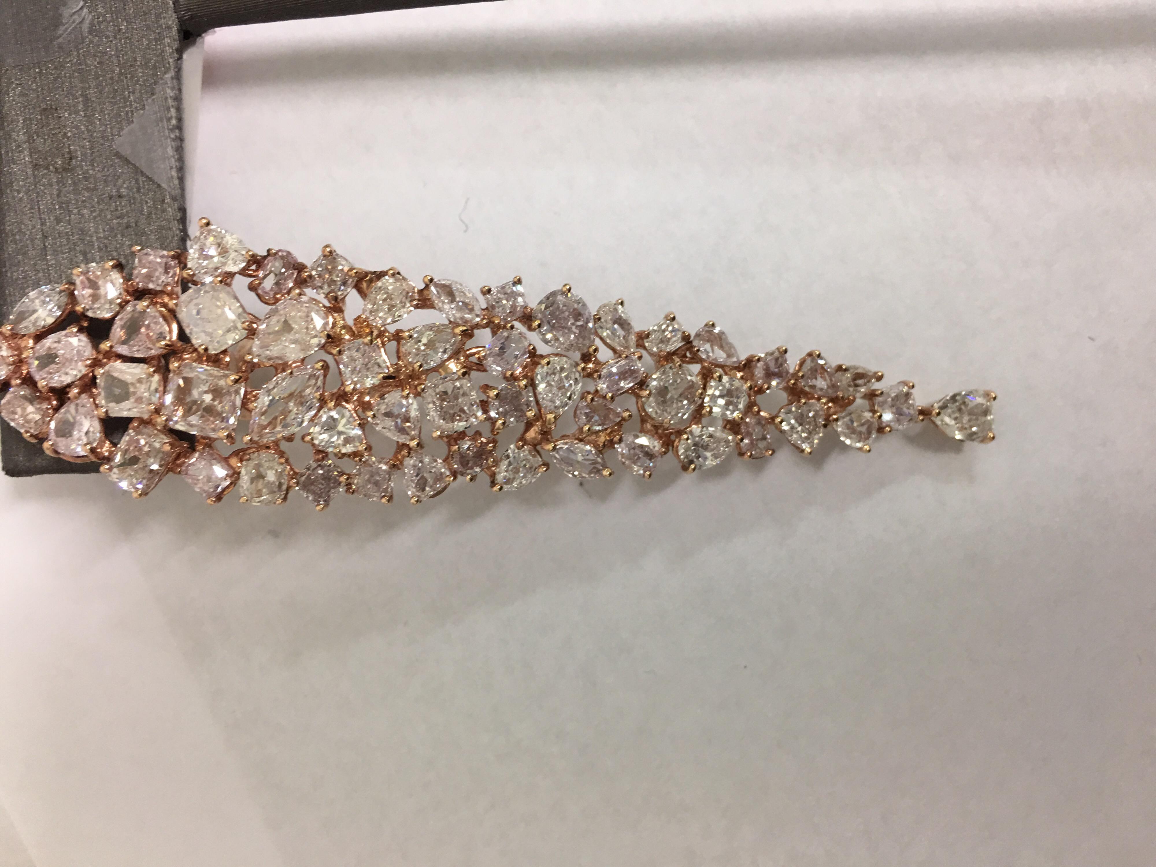 Natural Pink Diamonds Earrings Set in Pink Gold 11