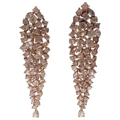 Natural Pink Diamonds Earrings Set in Pink Gold