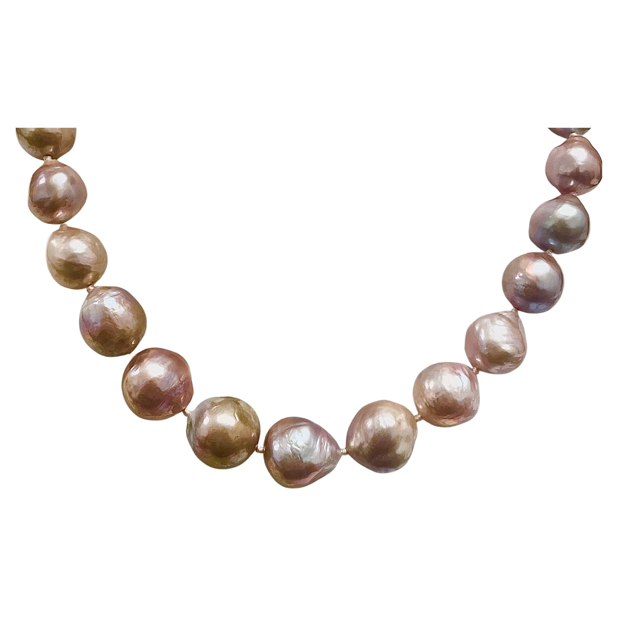 Natural Pink Extra Large Freshwater Pearl Paradizia Necklace For Sale 5