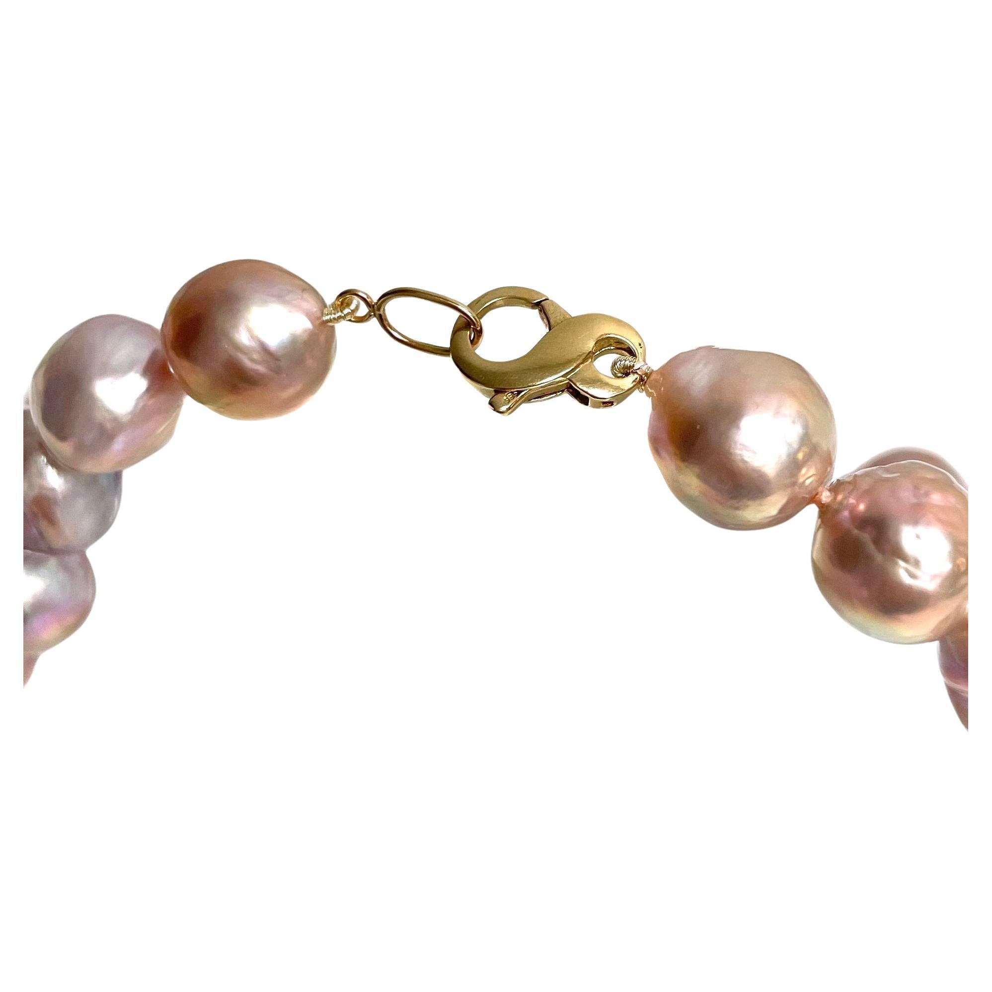 Natural Pink Extra Large Freshwater Pearl Paradizia Necklace For Sale 1