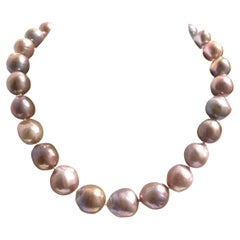 Collana Paradizia di perle d'acqua dolce extra large di colore rosa naturale