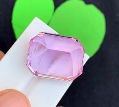 Natural Pink Kunzite Gemstone: 72.82 Carat Emerald Cut November Birthstone