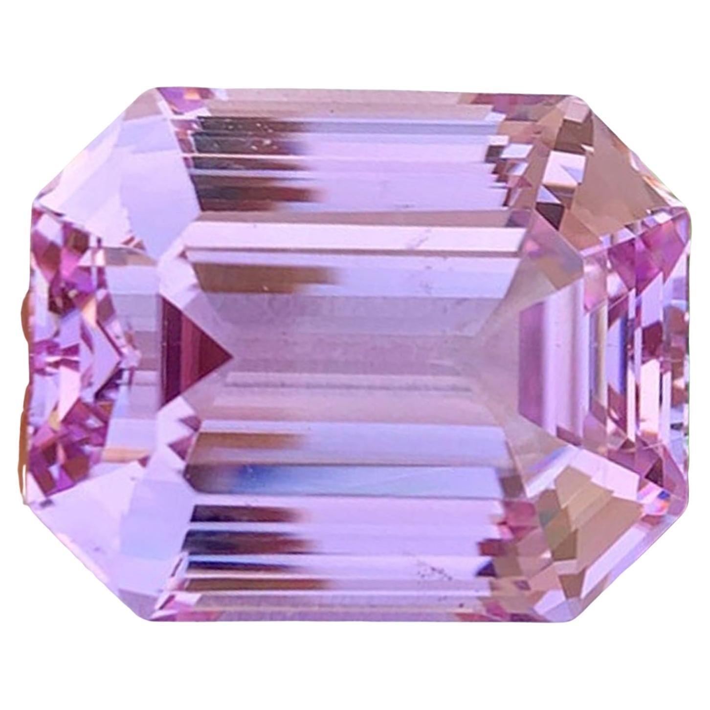 Natural Pink Kunzite Gemstone: 72.82 Carat Emerald Cut November Birthstone