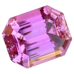 Gemma naturale Kunzite rosa: 80,80 carati taglio smeraldo, pietra di nascita di novembre