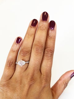 Natural Pink Marquis and White Diamond Cocktail Ring in 18 Karat White Gold