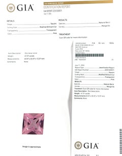 Natural Pink Morganite Square Cut AAAA Grade 22.57x22.37x13.37 Loose Gemstone