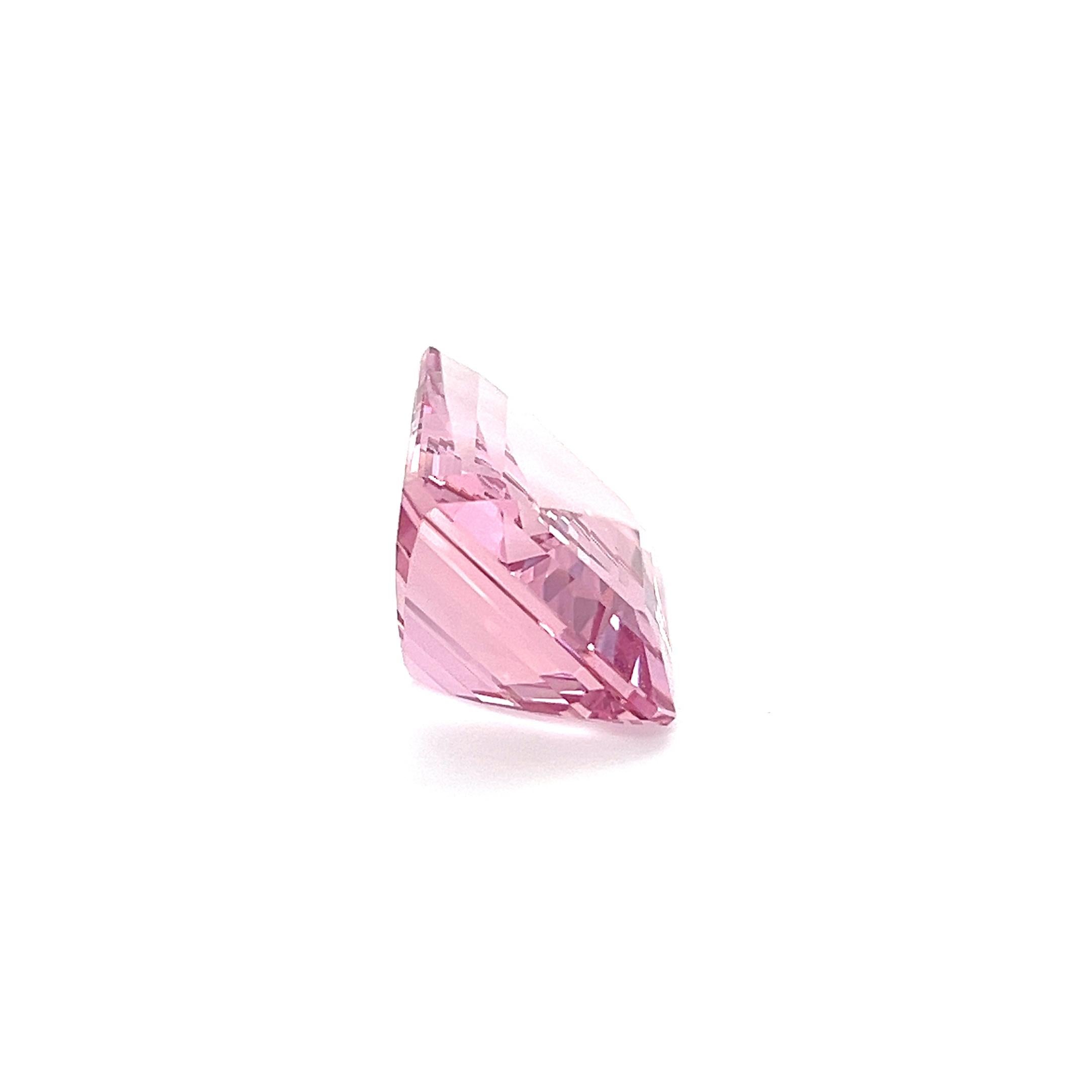 Women's or Men's Natural Pink Morganite Octagon AAAA Grade Eye Clean Clarity Loose Gemstone For Sale