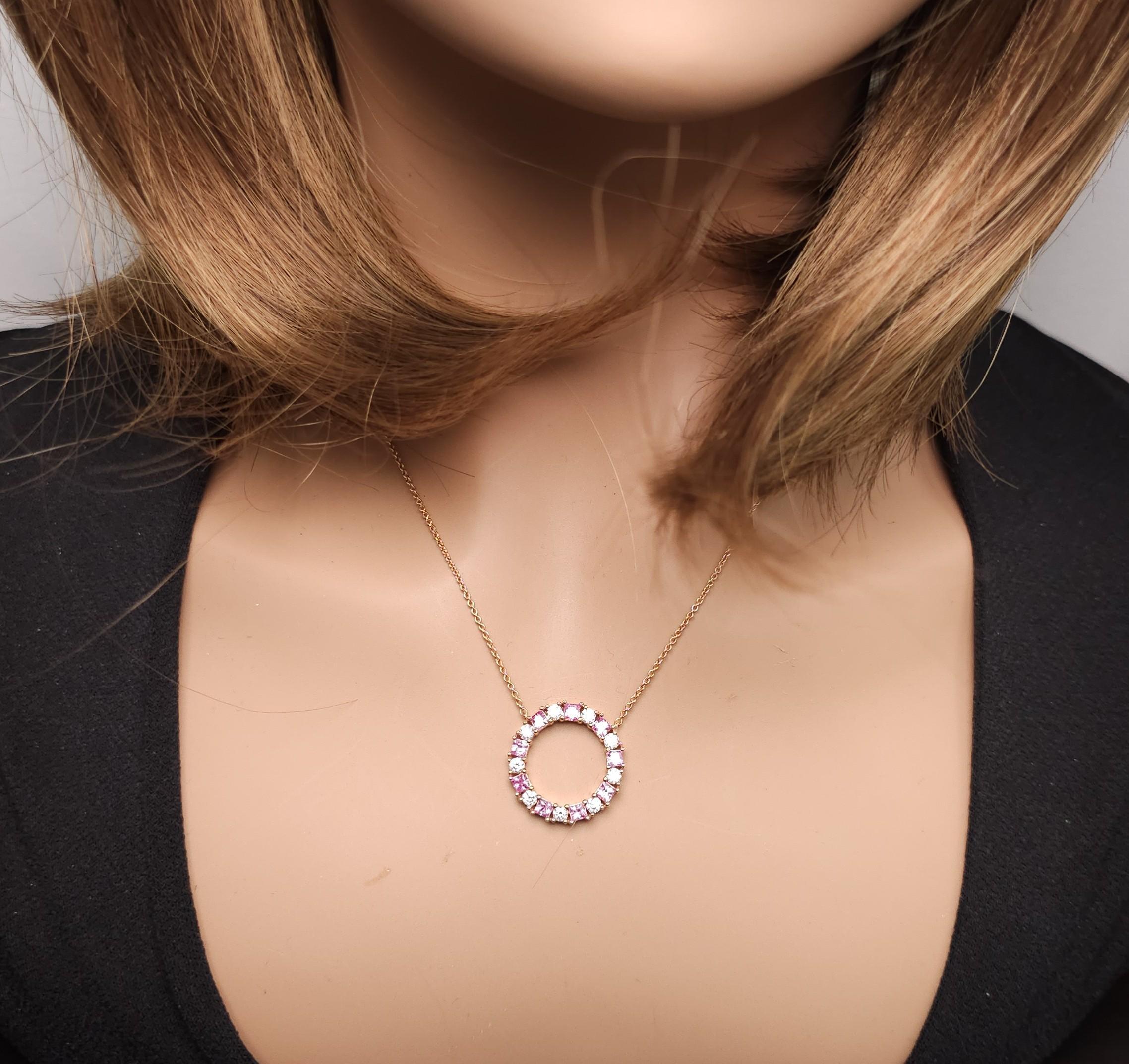 Pendentif en or de 1,60 carat TW en saphir Princesse Nature et diamant blanc Neuf - En vente à New York, NY