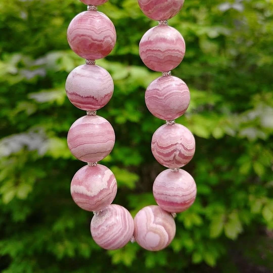 Women's Pink Rhodochrosite Necklace For Sale