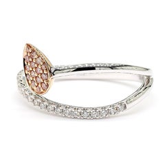 Natural Pink Round Diamond 0.27 Carat TW Rose Gold Cocktail Ring