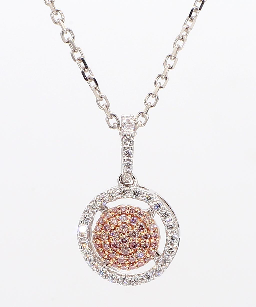 Contemporain Pendentif en or rose naturel avec diamants ronds de 0,30 carat poids total en vente