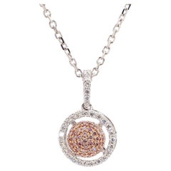 Pendentif en or rose naturel avec diamants ronds de 0.30 carat poids total