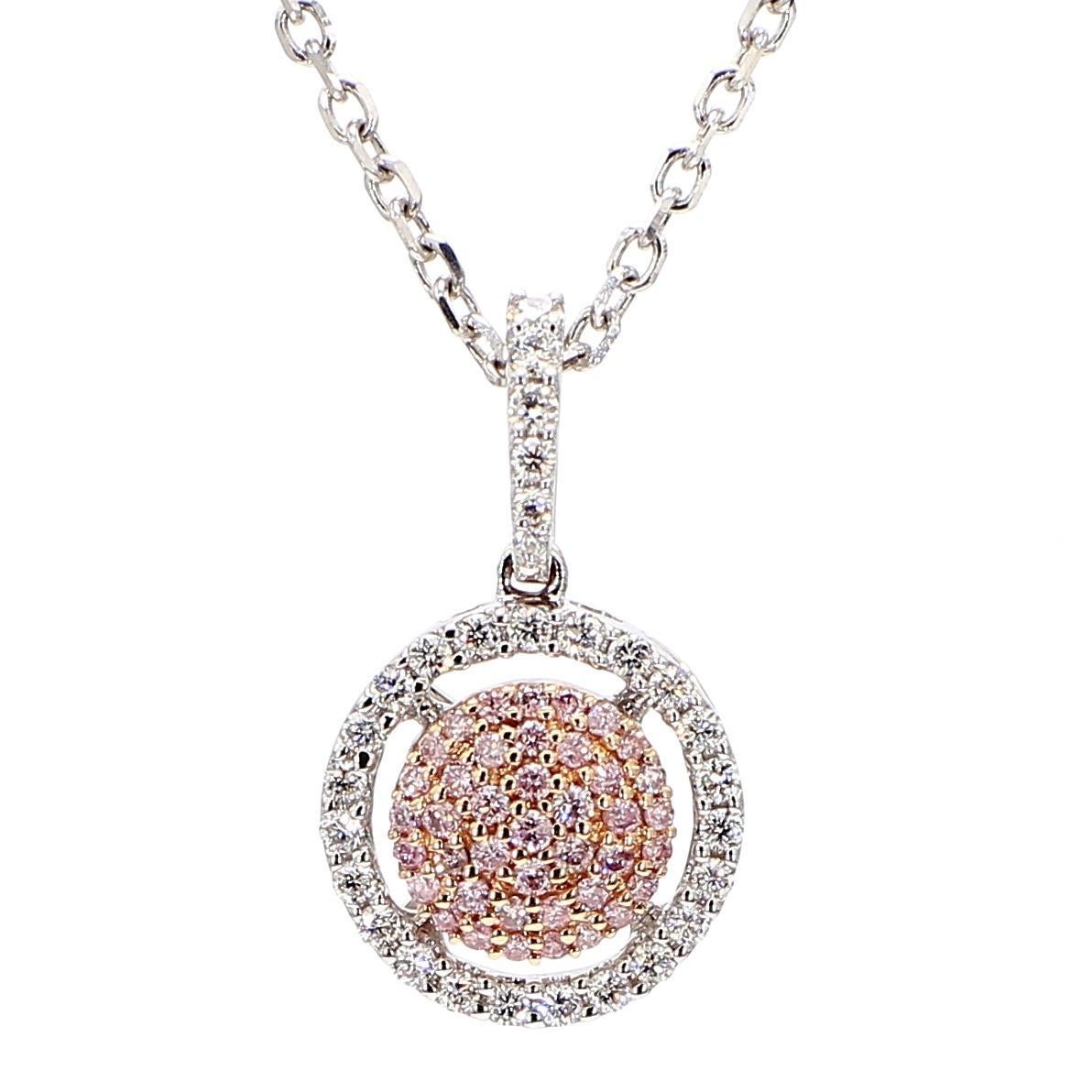 Contemporain Pendentif en or rose naturel avec diamants ronds de 0.33 carat poids total en vente