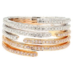 Fascia da cocktail in oro rosa con diamante tondo Pink Diamond 0,50 Carati TW