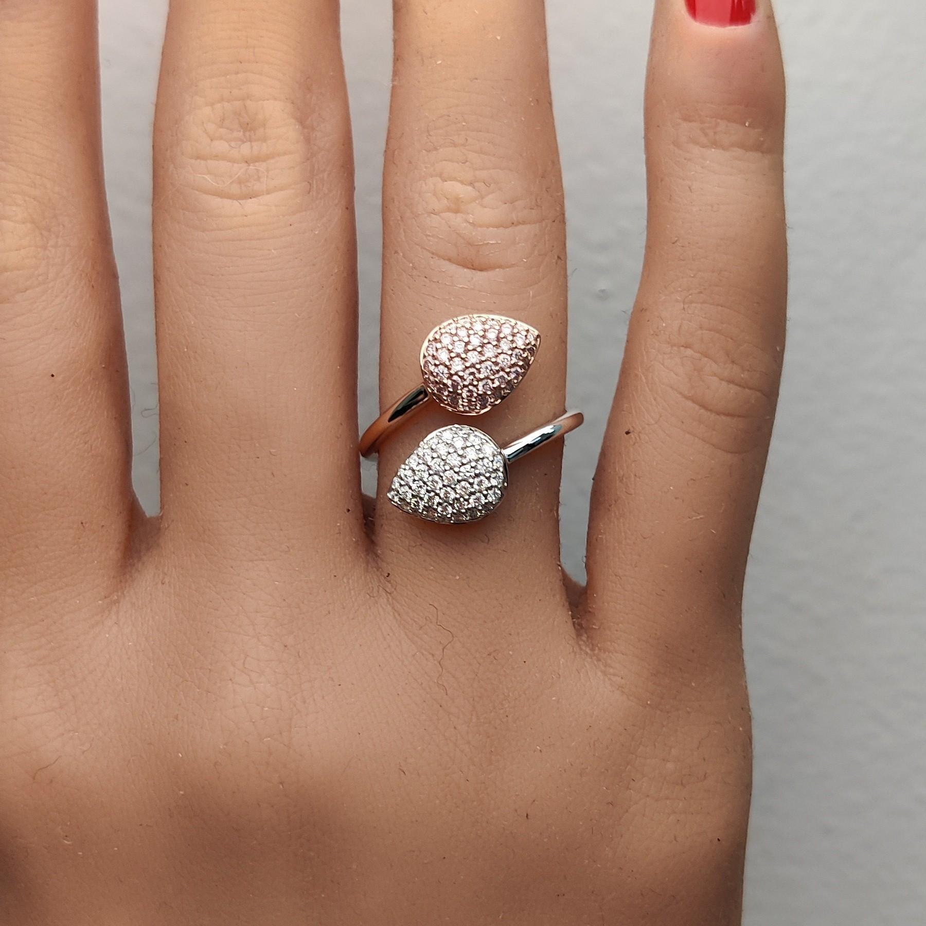 Natural Pink Round Diamond 0.61 Carat TW Rose Gold Cocktail Ring In New Condition For Sale In New York, NY