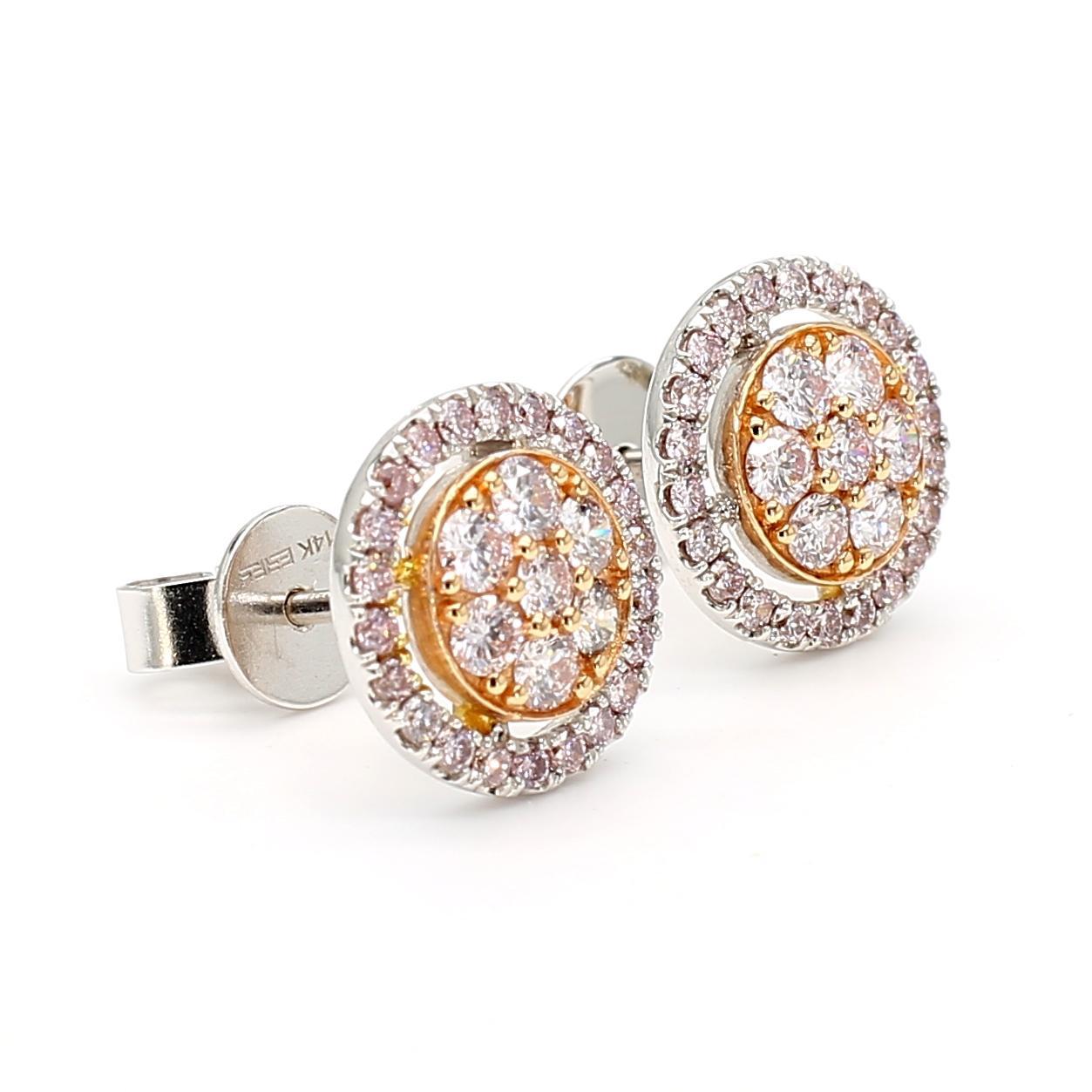Contemporain Clous d'oreilles en or rose naturel de 0.69 carat poids total en vente