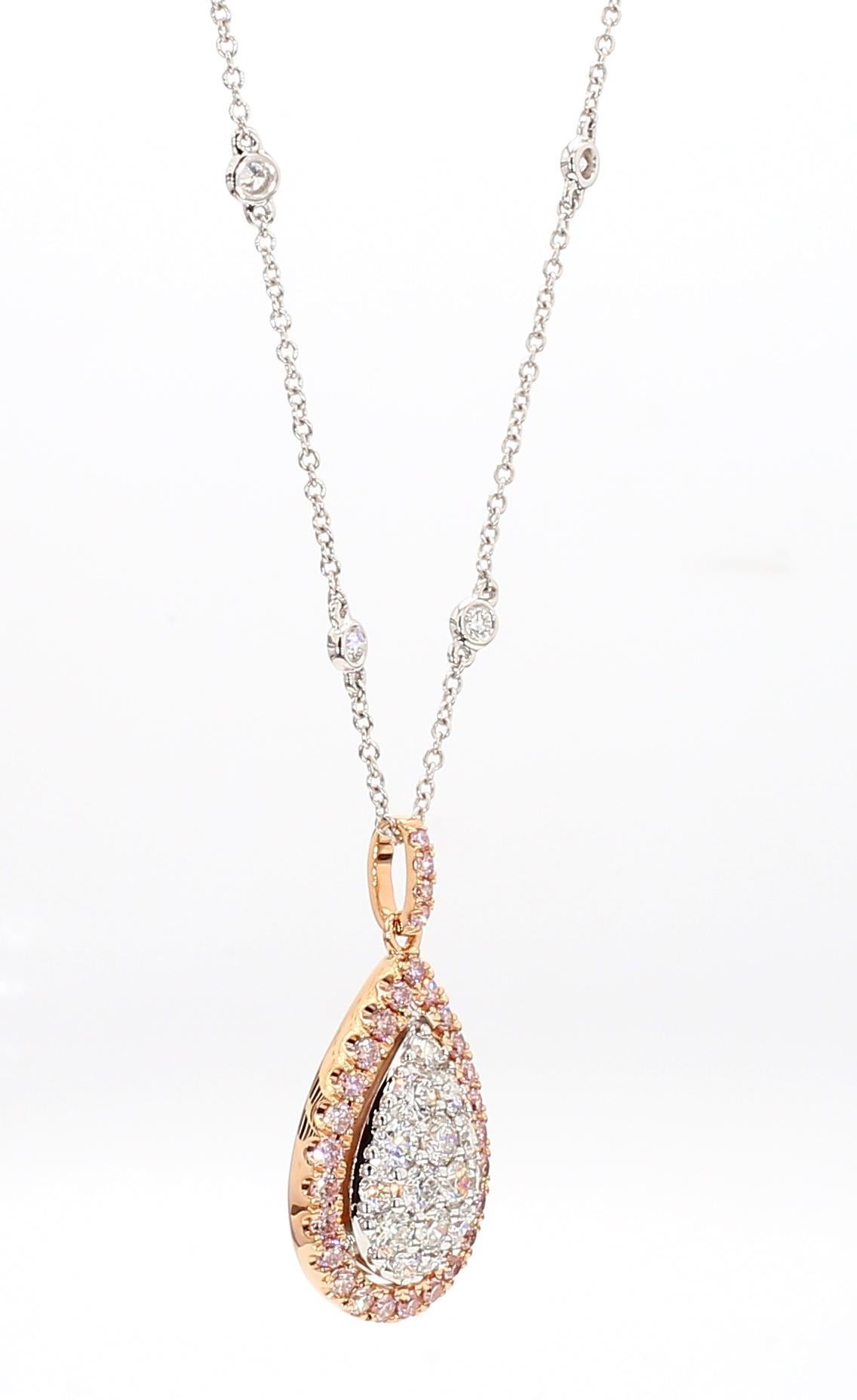 Contemporain Pendentif en or rose naturel avec diamants ronds de 1,28 carat poids total en vente