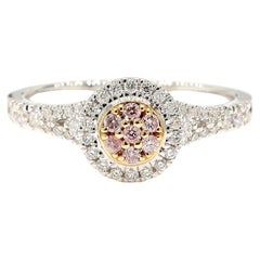 Natural Pink Round Diamond .36 Carat TW Rose Gold Cocktail Ring