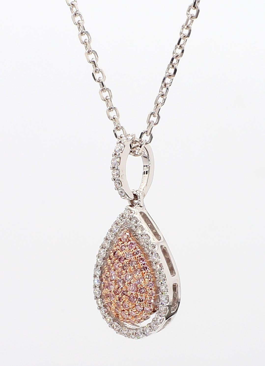 Contemporain Pendentif en or rose avec diamant rond naturel de 38 carats TW en vente