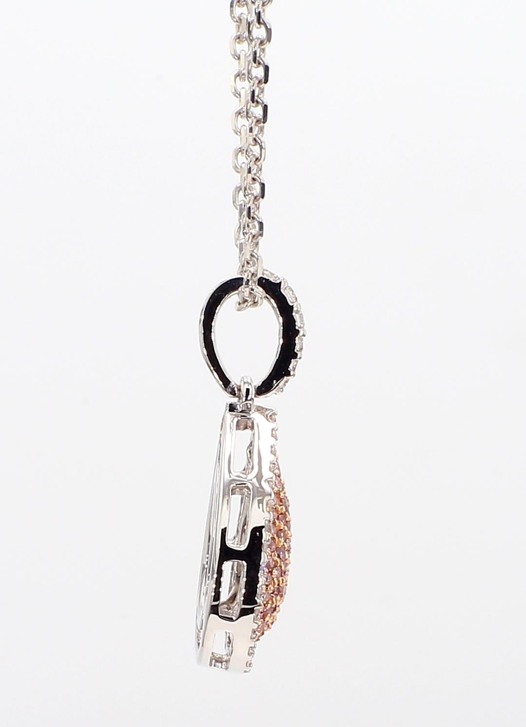 Pendentif en or rose avec diamant rond naturel de 38 carats TW Neuf - En vente à New York, NY
