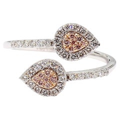 Natural Pink Round Diamond .41 Carat TW Rose Gold Cocktail Ring