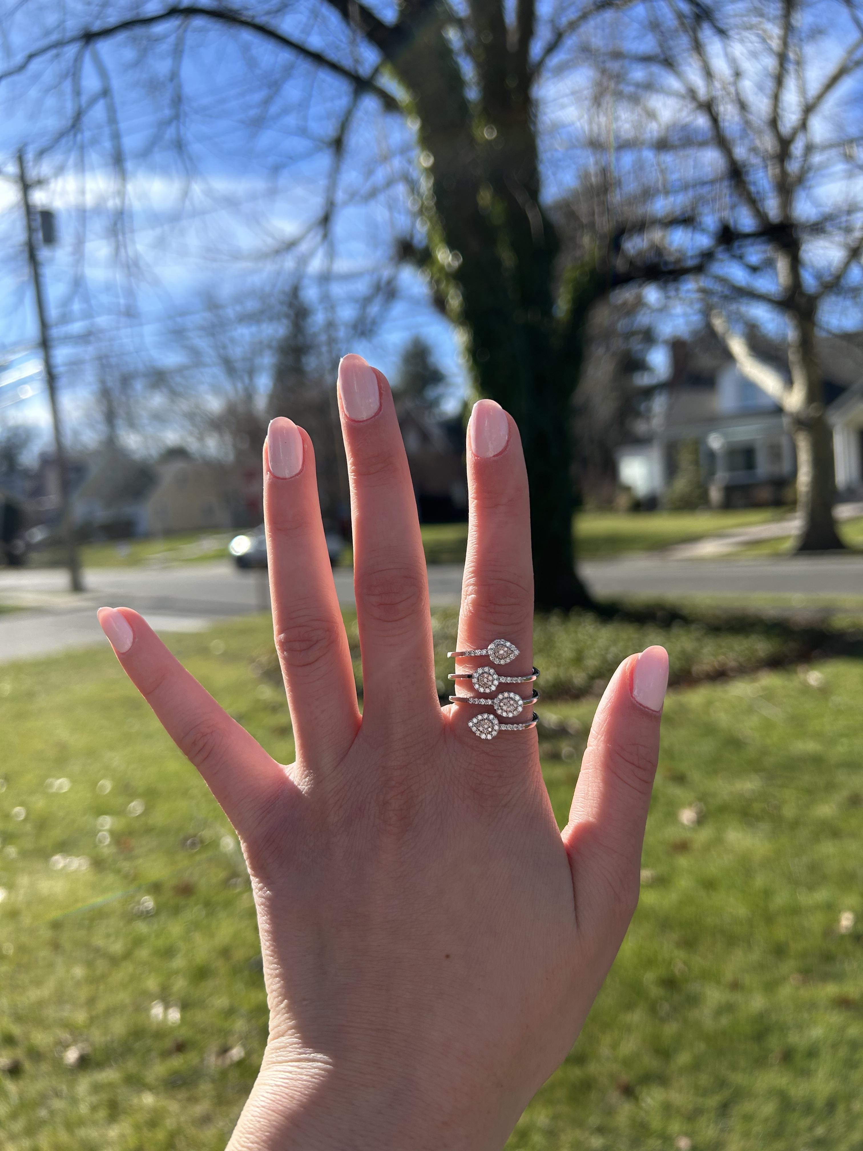 Women's Natural Pink Round Diamond .65 Carat TW Rose Gold Cocktail Ring For Sale