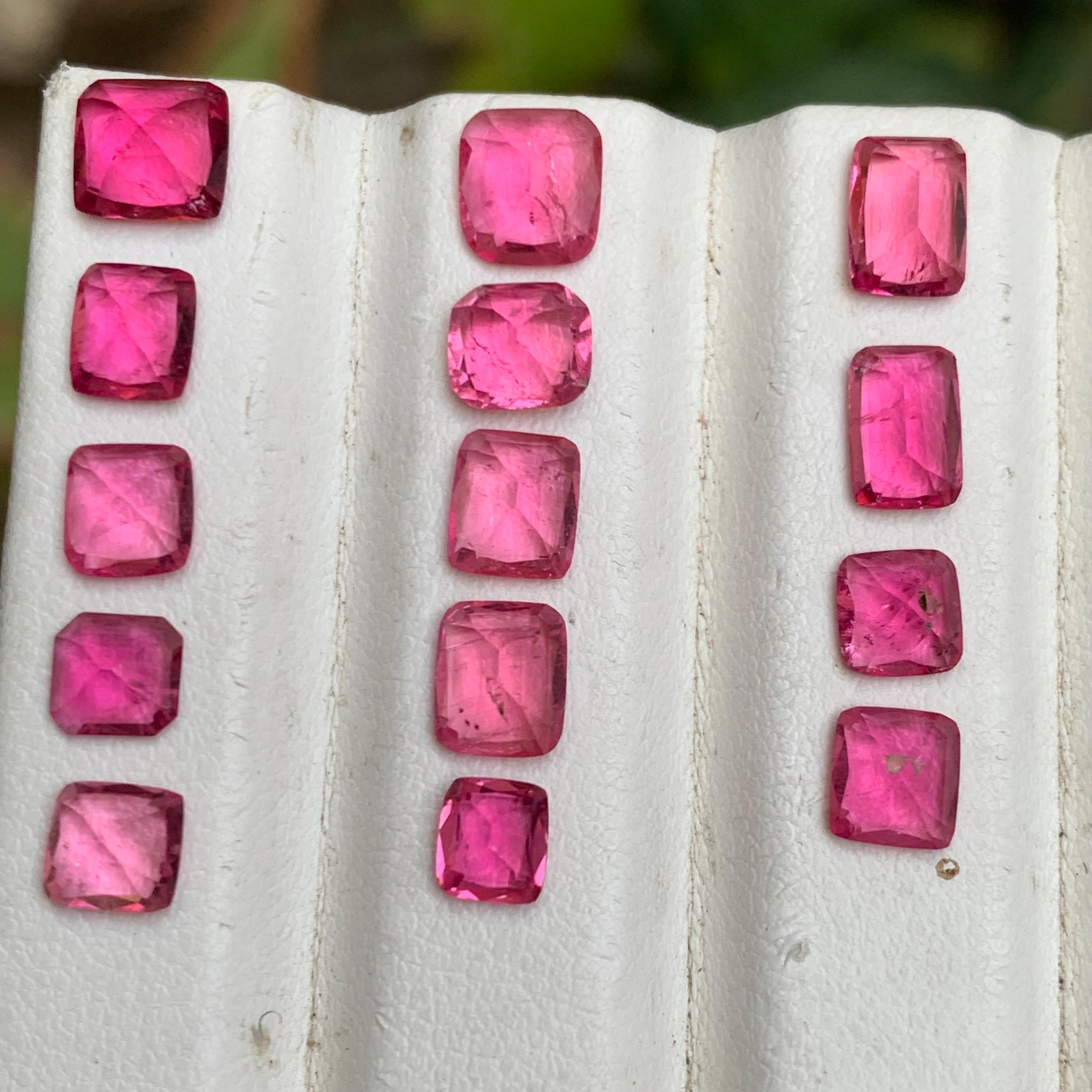 Turmalina rubelita rosa natural 10 ct talla cojín piedras sueltas para joyería en venta 4