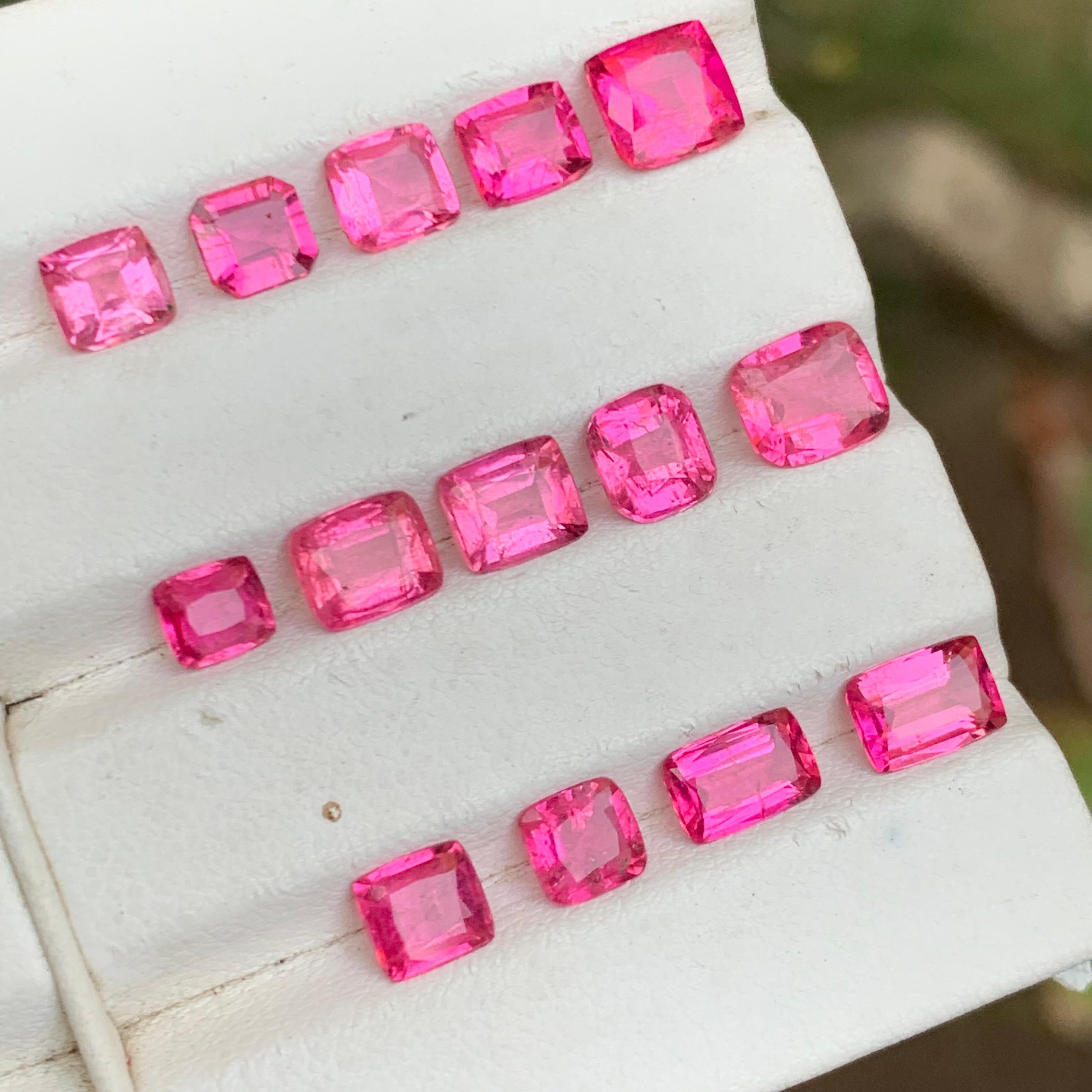 Turmalina rubelita rosa natural 10 ct talla cojín piedras sueltas para joyería en venta 6