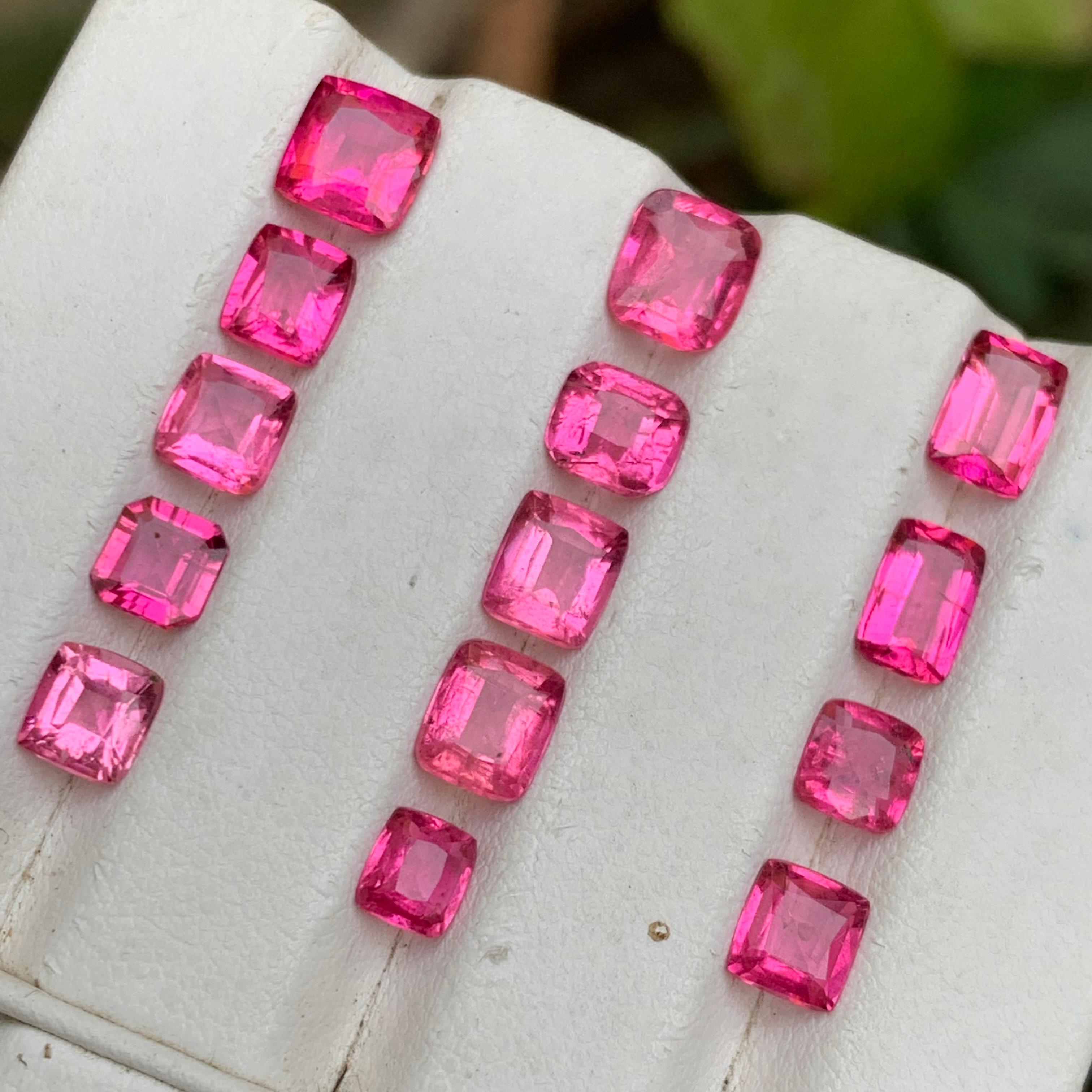Turmalina rubelita rosa natural 10 ct talla cojín piedras sueltas para joyería en venta 7