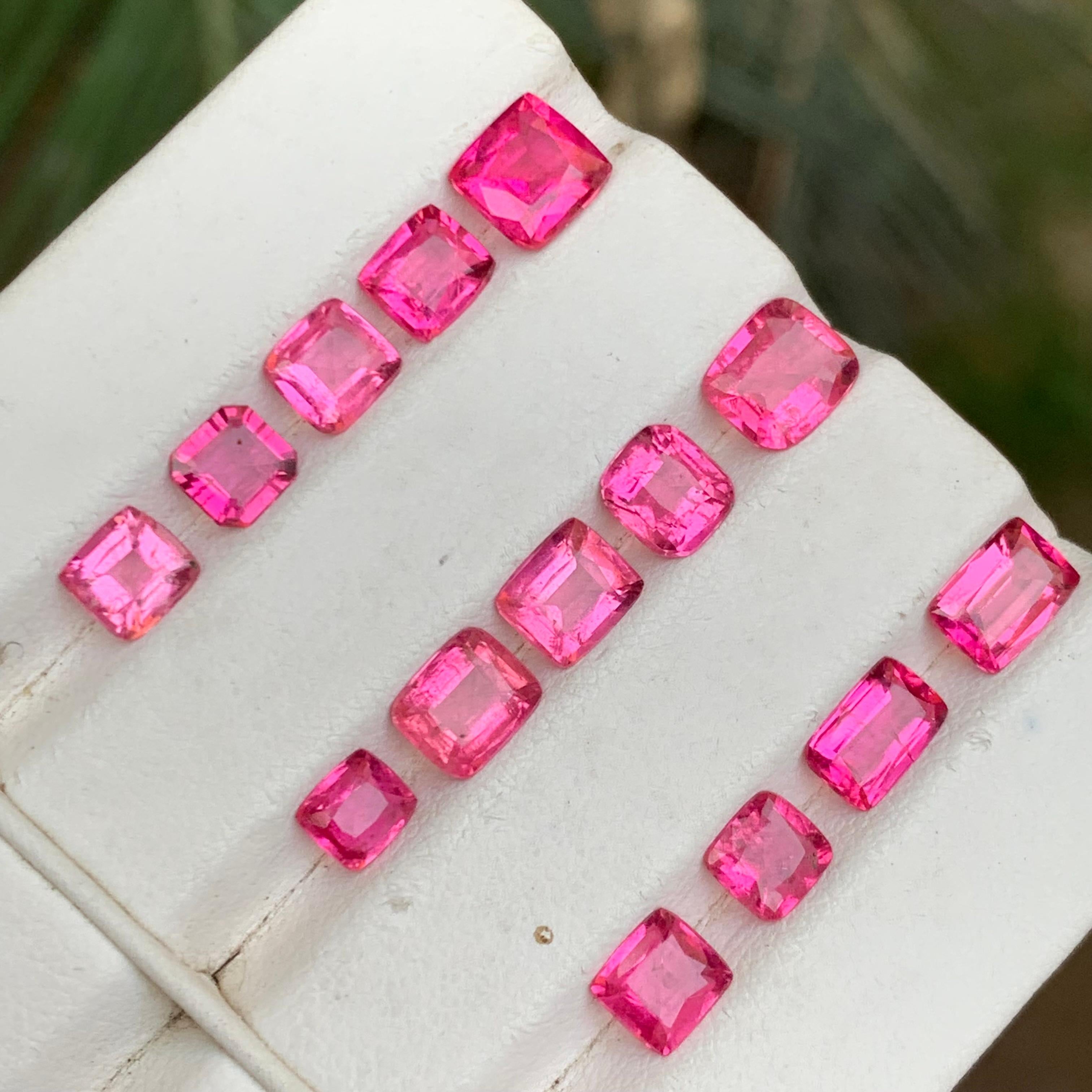 Turmalina rubelita rosa natural 10 ct talla cojín piedras sueltas para joyería Corte cojín en venta