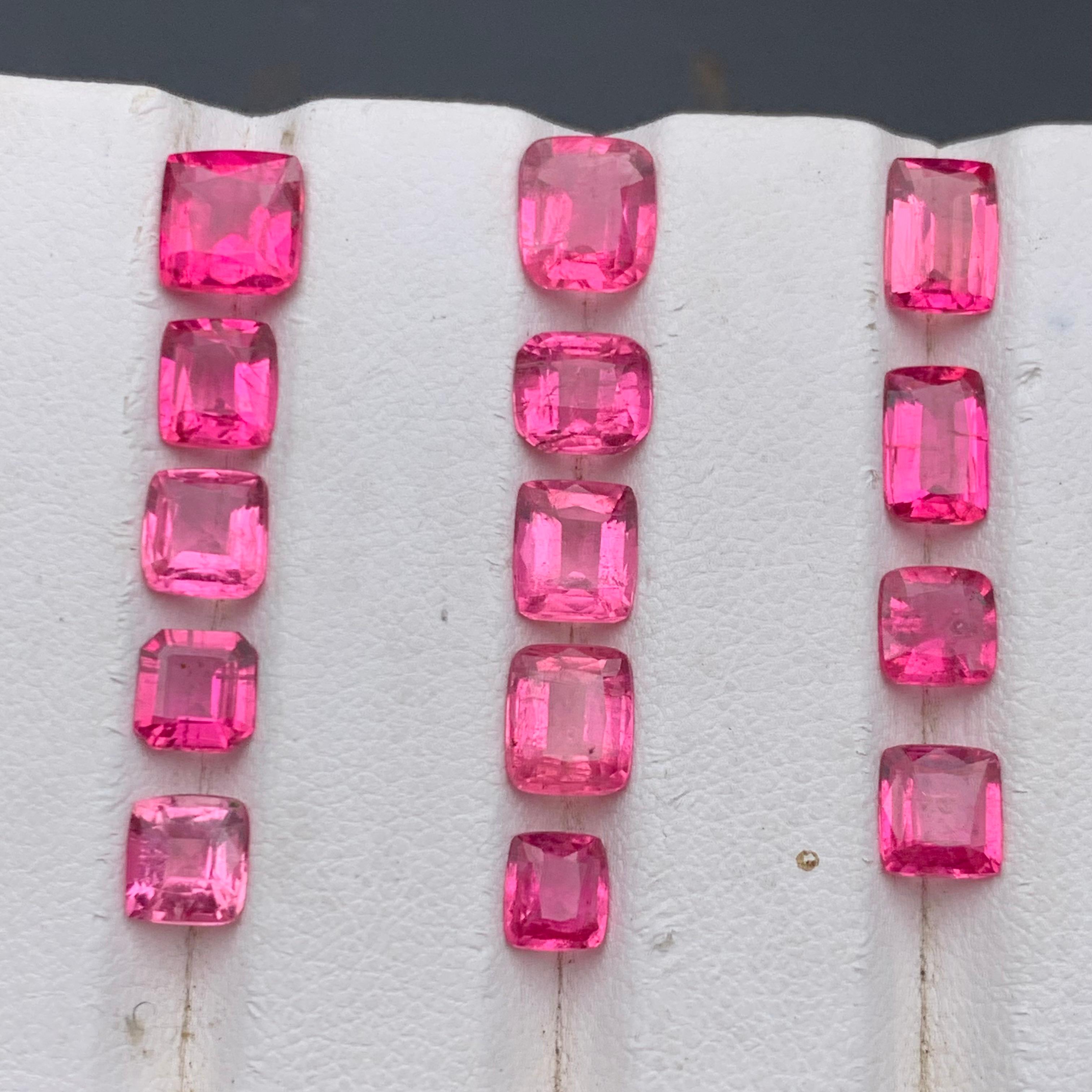 Femenino o masculino Turmalina rubelita rosa natural 10 ct talla cojín piedras sueltas para joyería en venta
