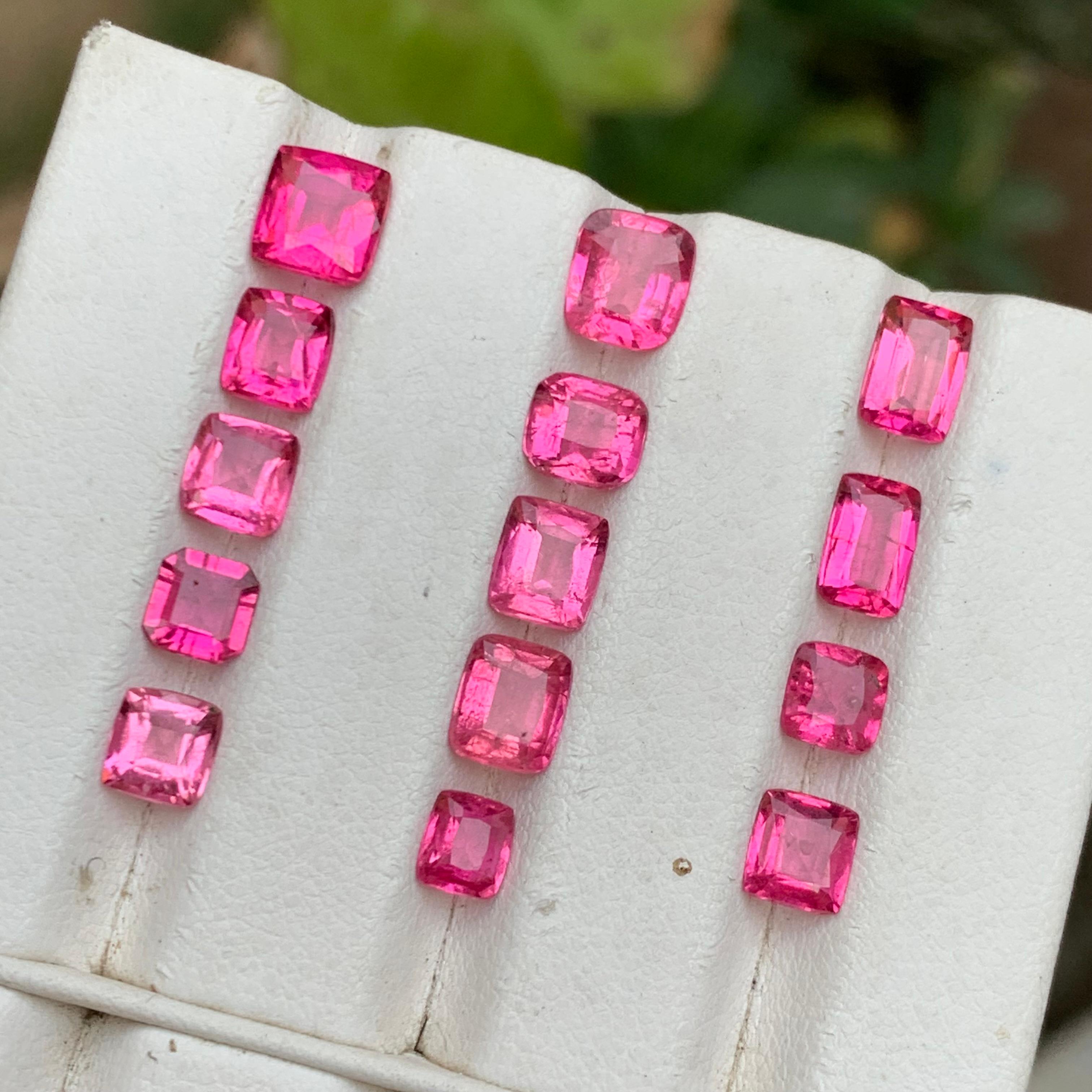 Turmalina rubelita rosa natural 10 ct talla cojín piedras sueltas para joyería en venta 1