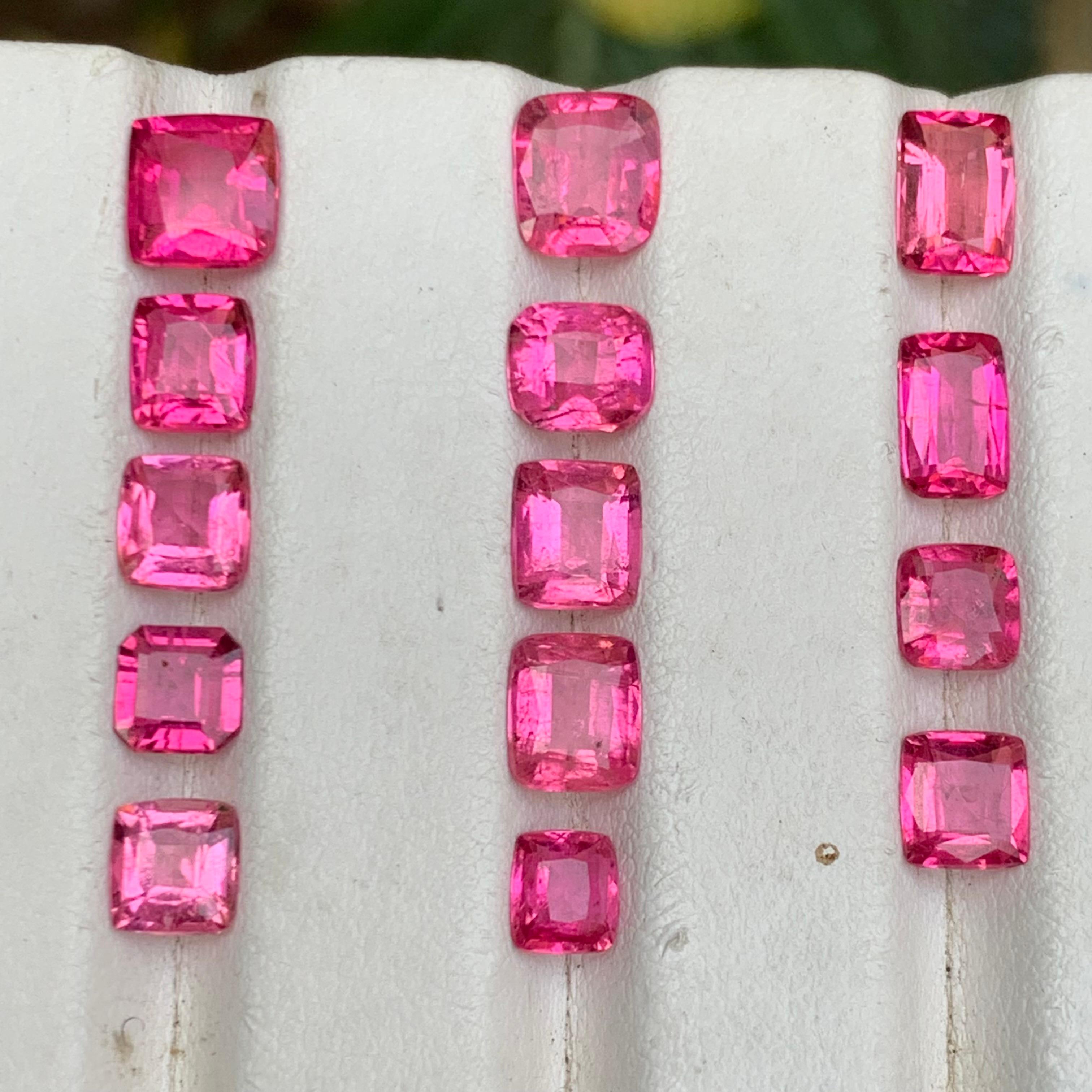 Turmalina rubelita rosa natural 10 ct talla cojín piedras sueltas para joyería en venta 2