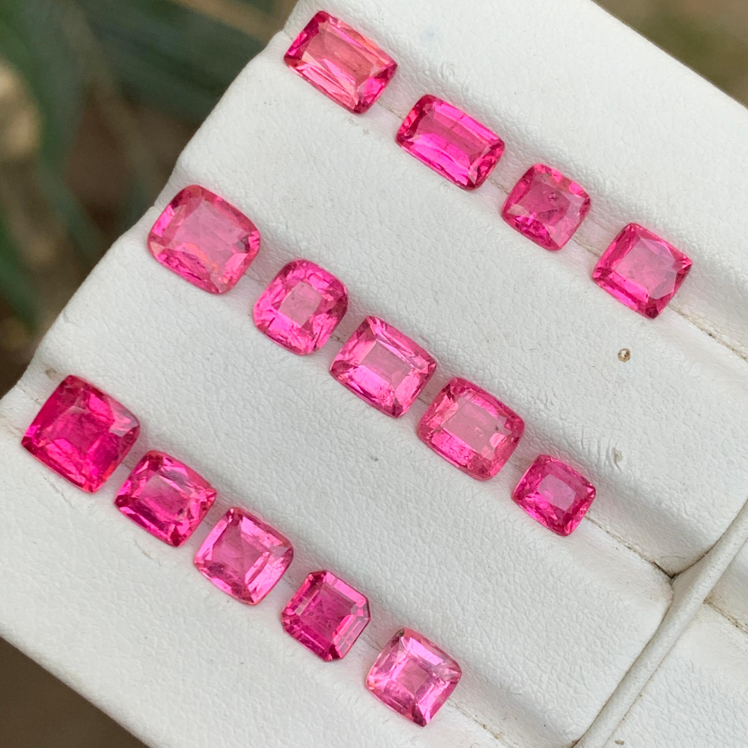 Turmalina rubelita rosa natural 10 ct talla cojín piedras sueltas para joyería en venta 3