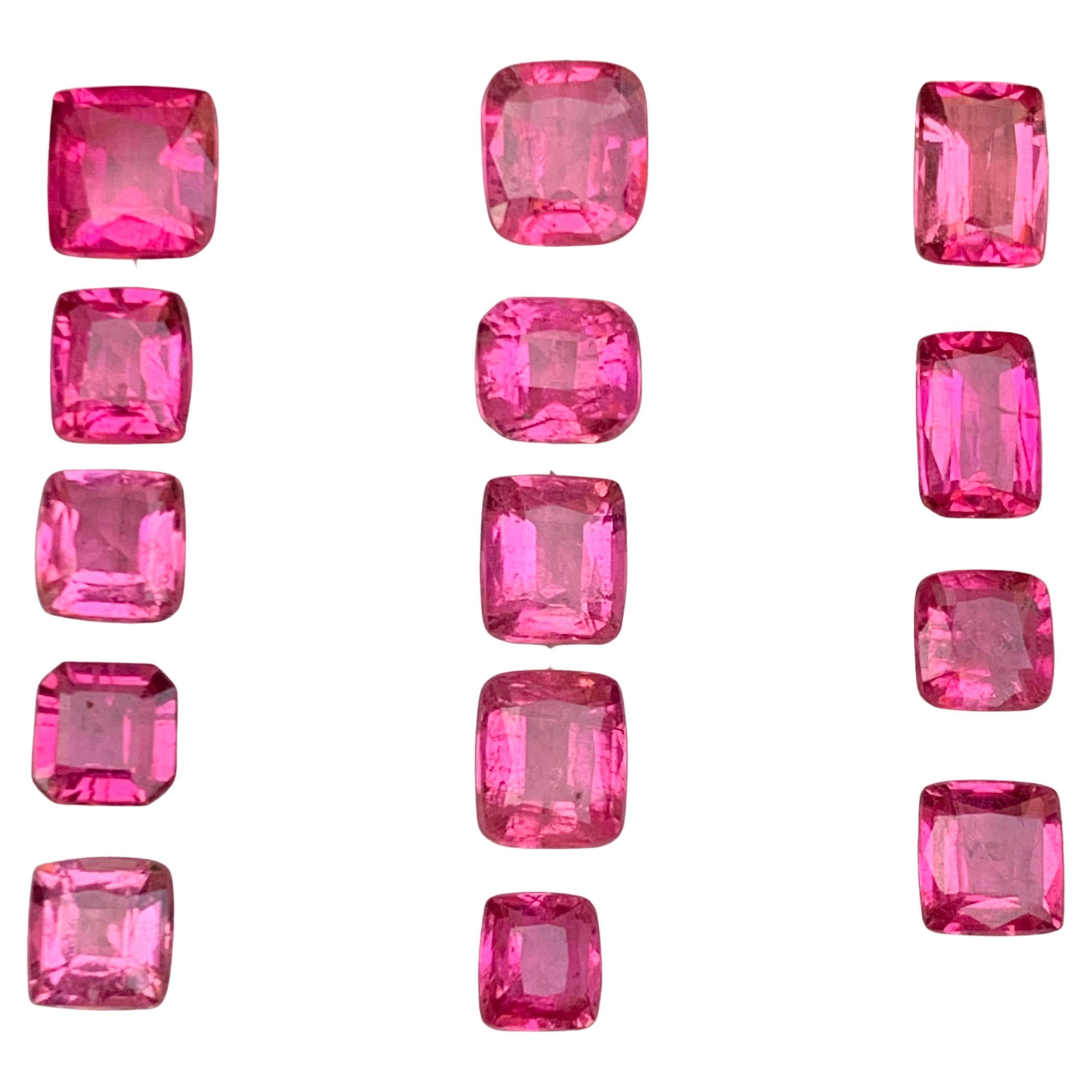 Nature Tourmaline Rubellite Rose 10 Ct Cushion Cut Loose Gemstones for Jewelry