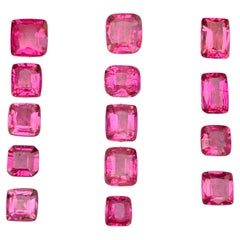 Nature Tourmaline Rubellite Rose 10 Ct Cushion Cut Loose Gemstones for Jewelry