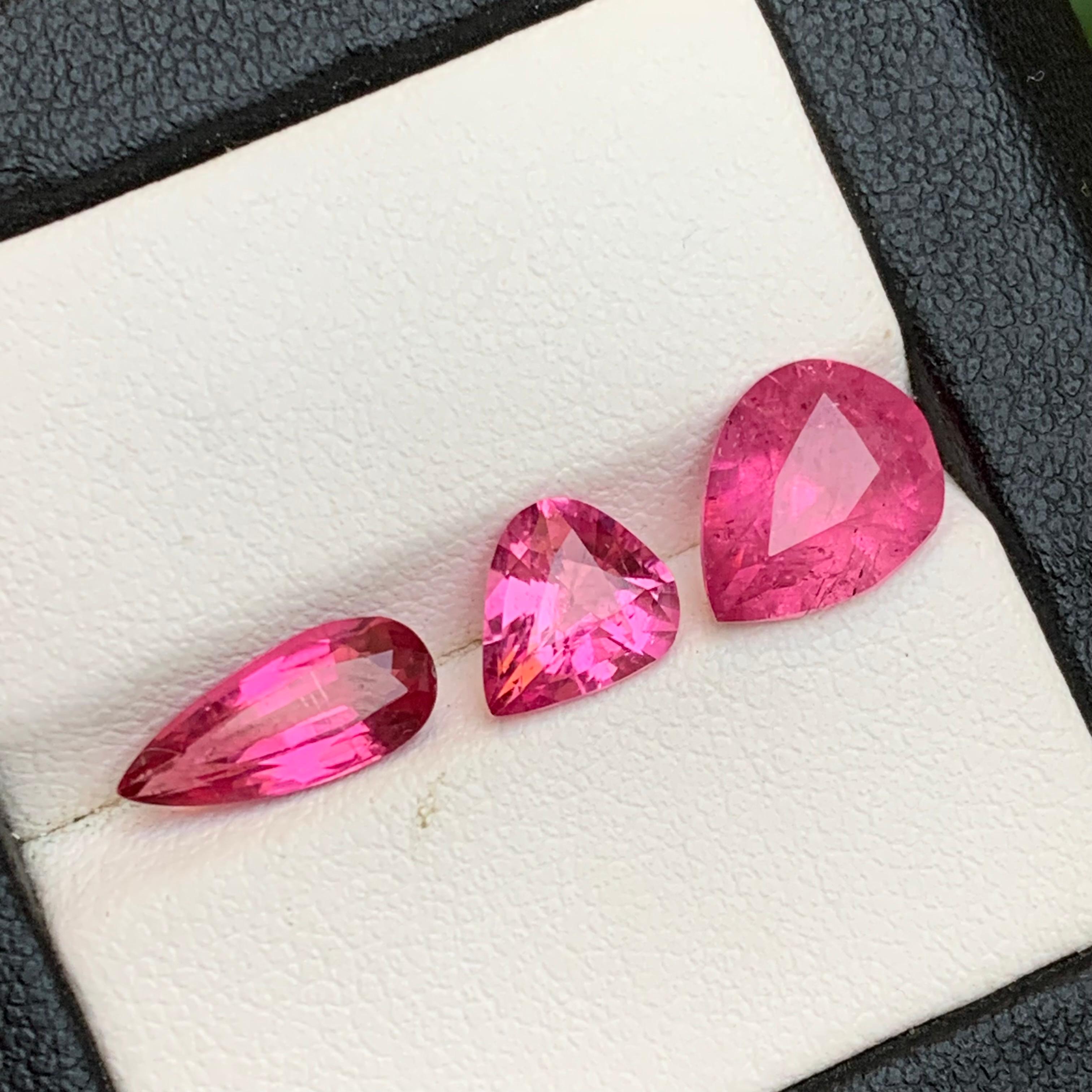 Natürlicher rosa Rubellit Turmalin 4,84 Karat Birnenschliff Lose Edelsteine für Schmuck (Tropfenschliff) im Angebot