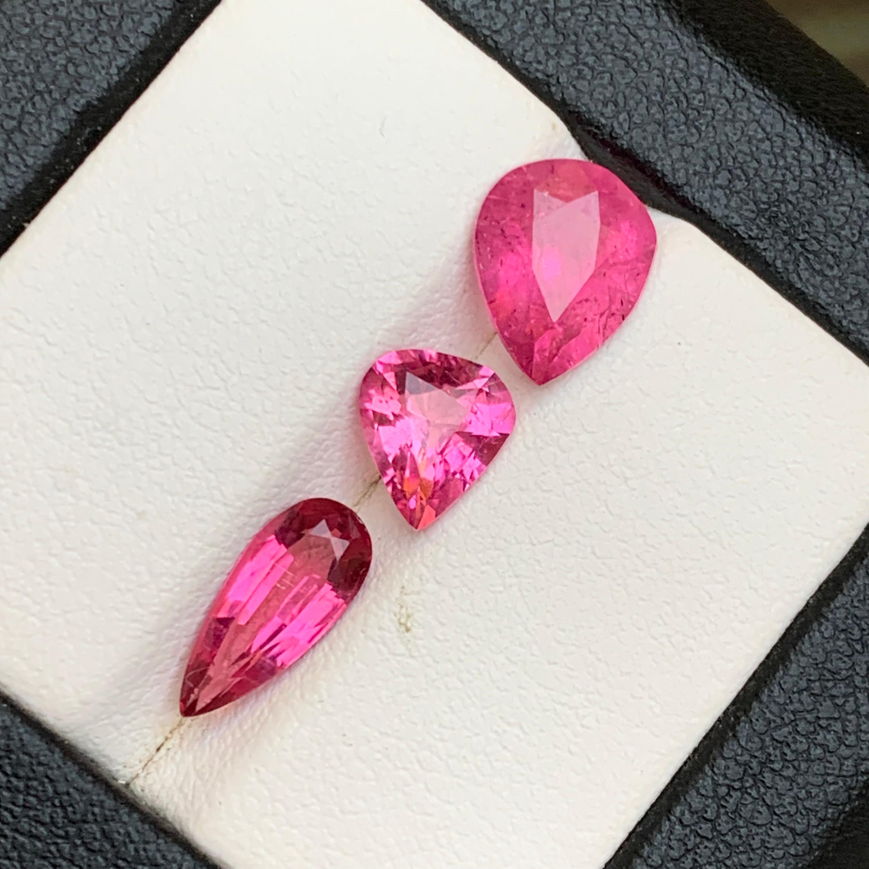 Natürlicher rosa Rubellit Turmalin 4,84 Karat Birnenschliff Lose Edelsteine für Schmuck im Angebot 1