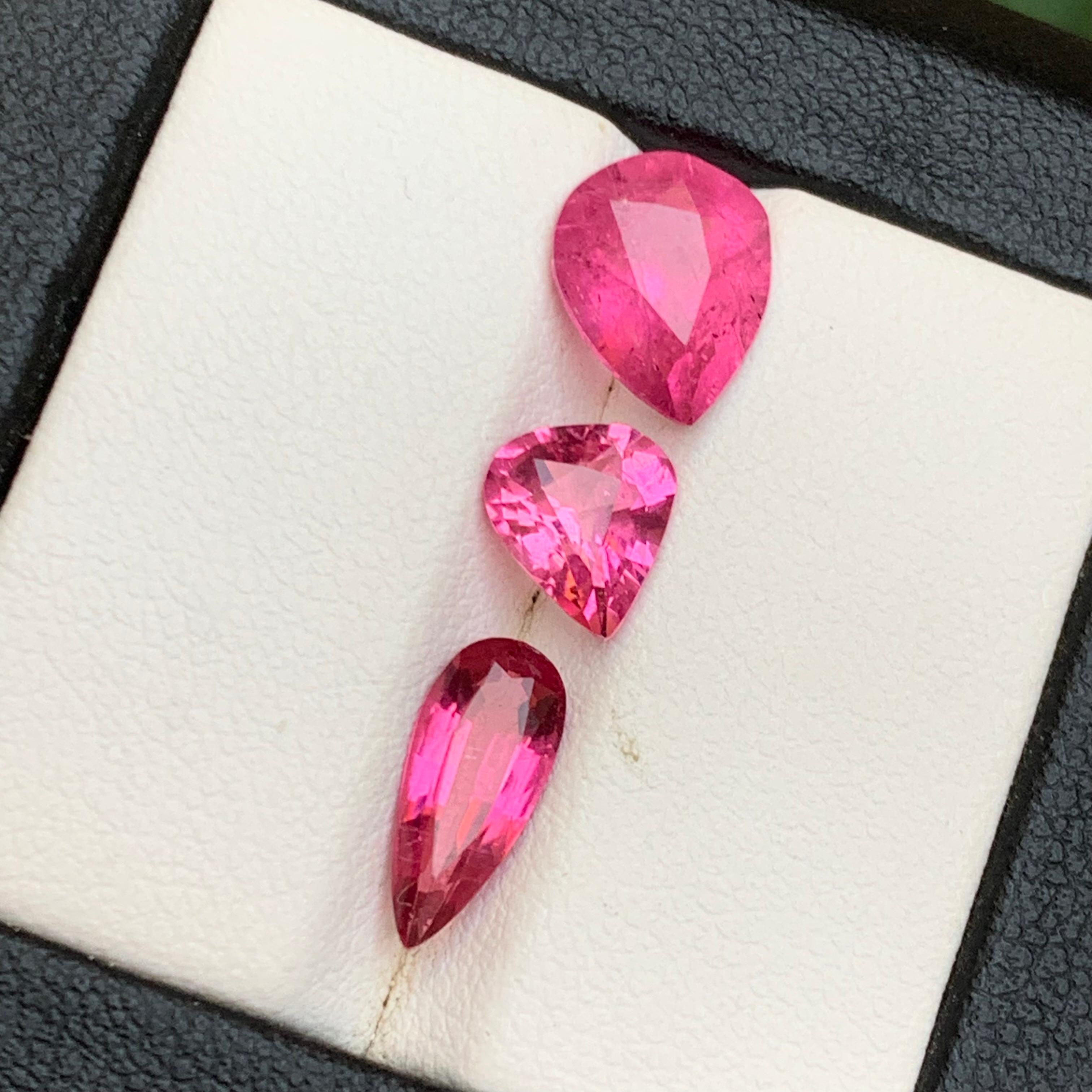 Natürlicher rosa Rubellit Turmalin 4,84 Karat Birnenschliff Lose Edelsteine für Schmuck im Angebot 3