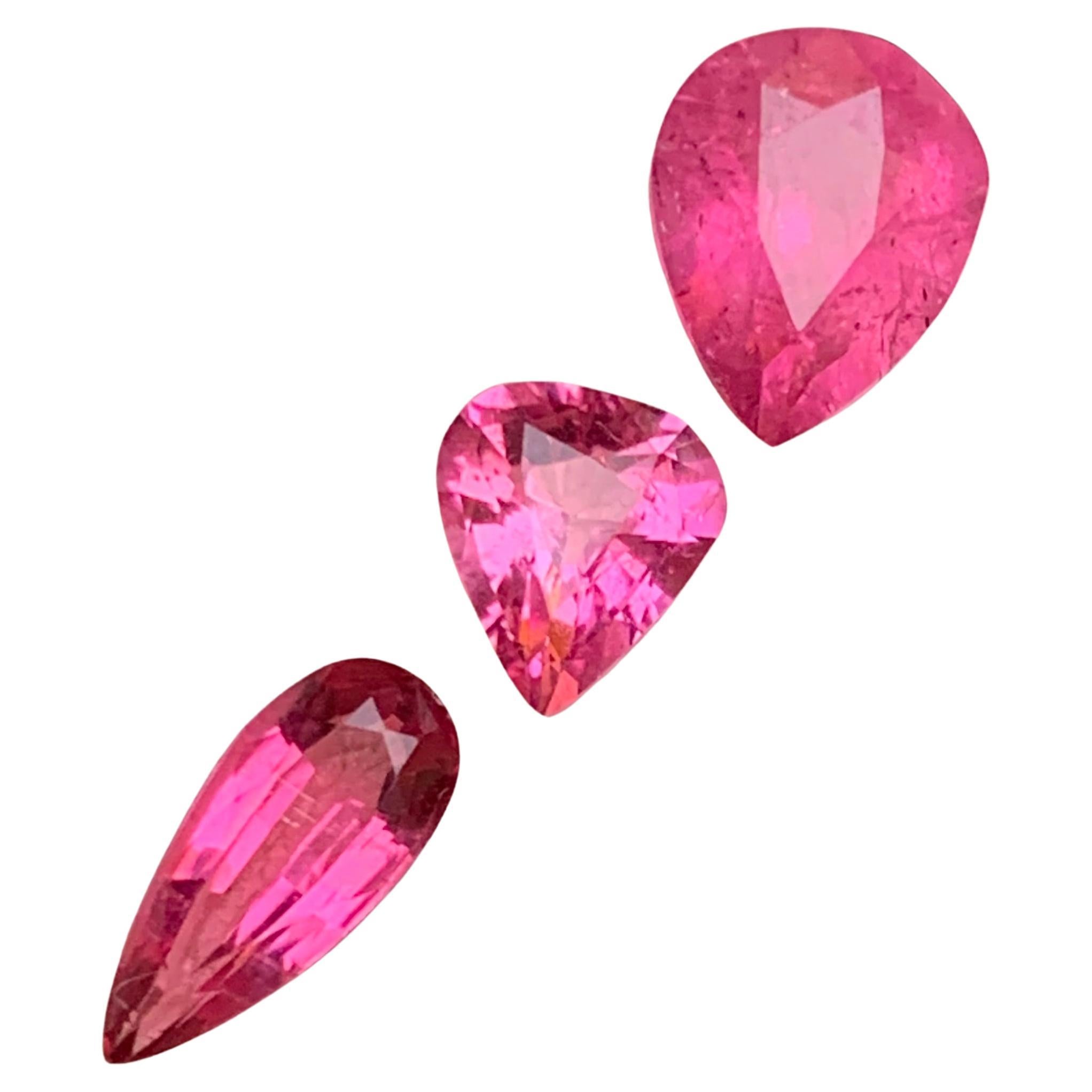 Naturelle Tourmaline Rubellite rose 4.84 Ct Pear Cut Pierres précieuses en vrac pour bijoux