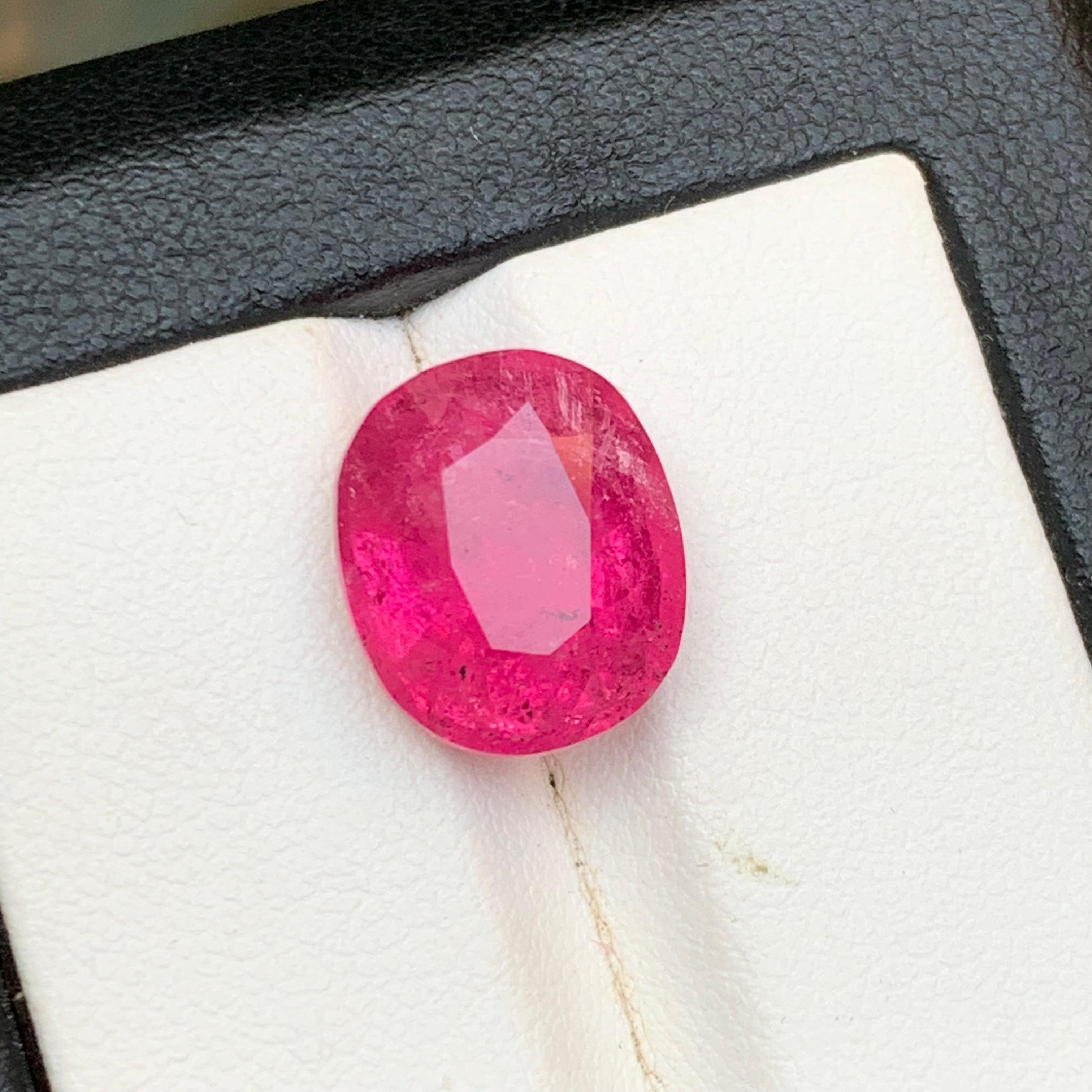 Tormalina Rubellite Rosa Naturale 7,22 Ct Taglio Ovale Gemma Sciolta per Anello Jewell in vendita 7