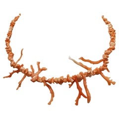 Natural Pink Salmon Coral Necklace