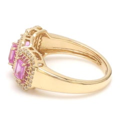 14K Gold Pink Sapphire 0.15ct & Diamond 0.23ct Ring