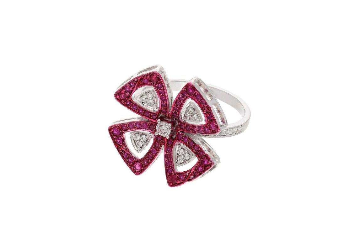 Ring aus 18 Karat Gold mit natürlichem rosa Saphir 0,43 Karat und Diamant 0,23 Karat (Gemischter Schliff) im Angebot